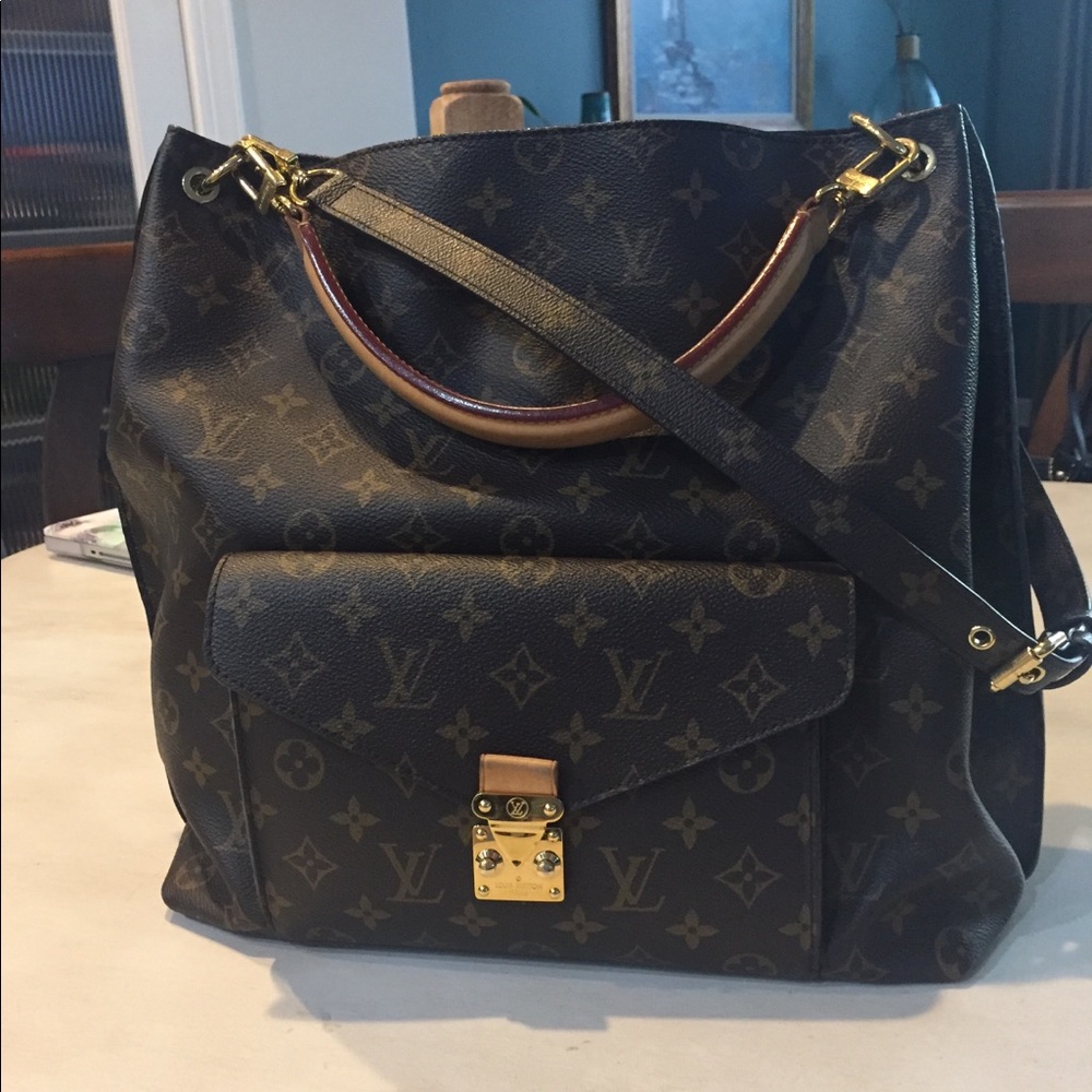 Louis Vuitton Black and Brown Satchel